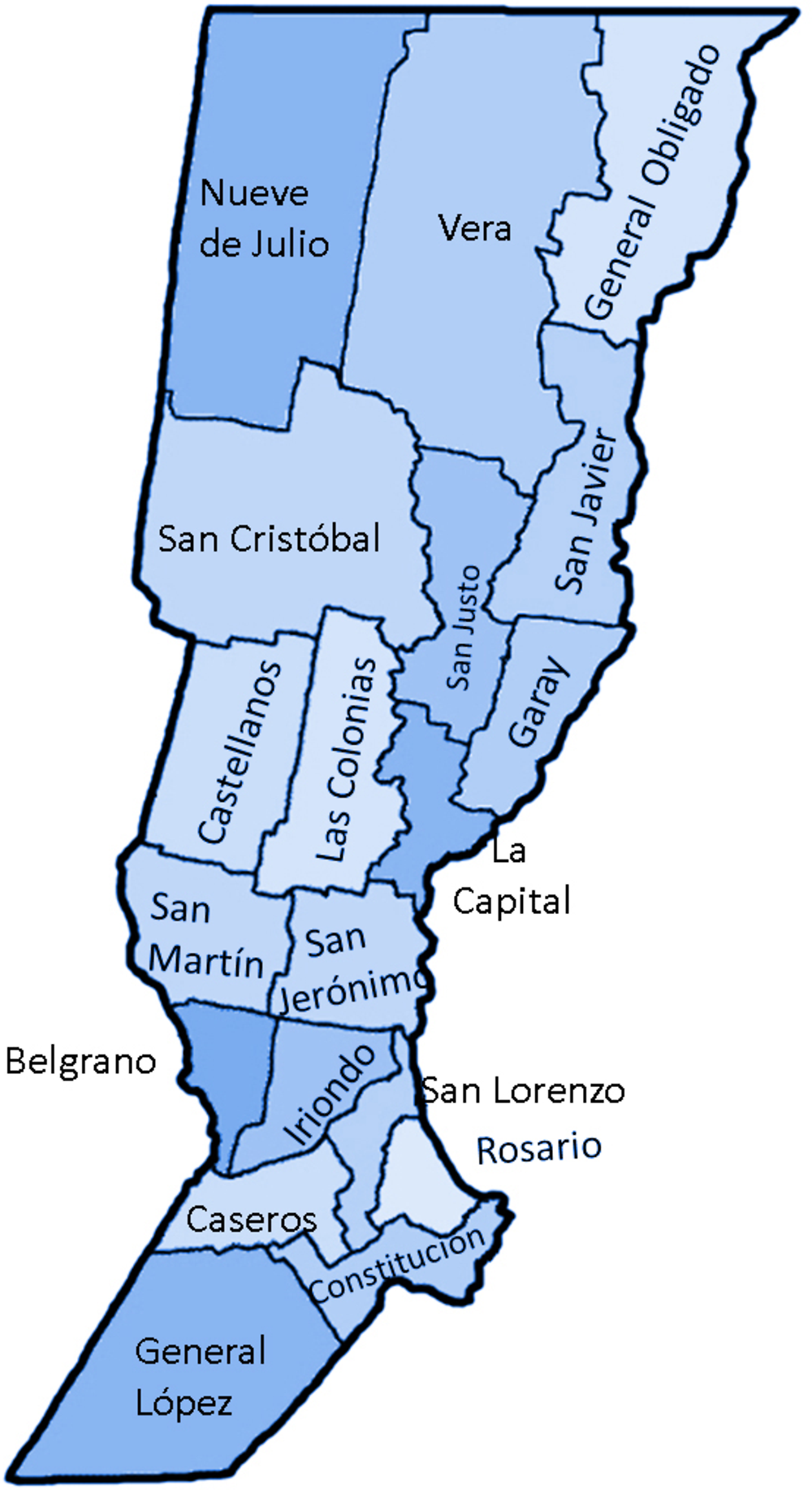 Figure 4.B.1. Province of Santa Fe and departments