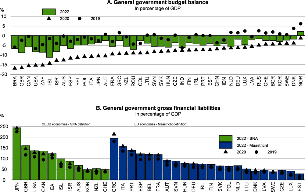 Figure 1.21. Government budget deficits and debt will widen 
